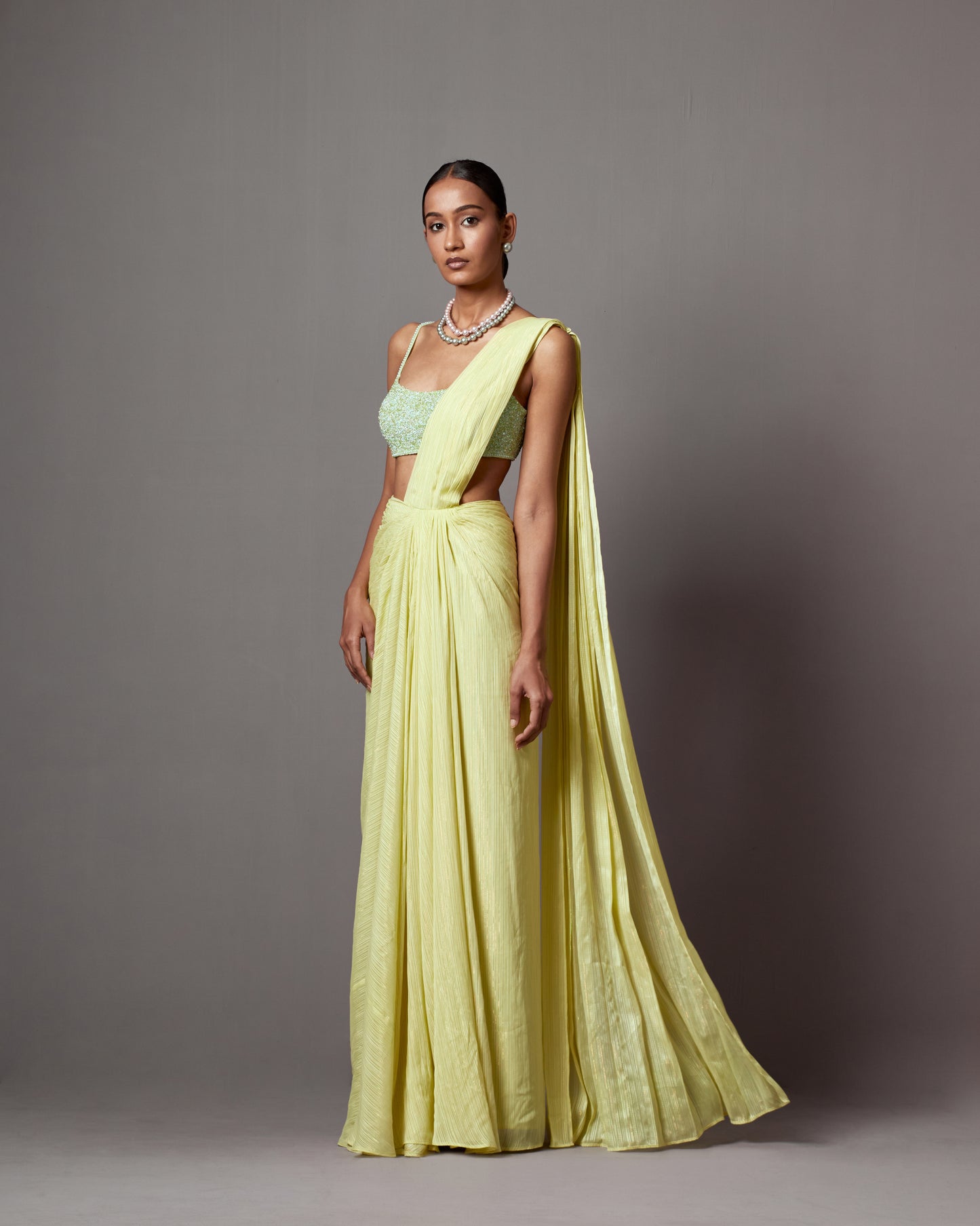 Lime Lumière Saree Set
