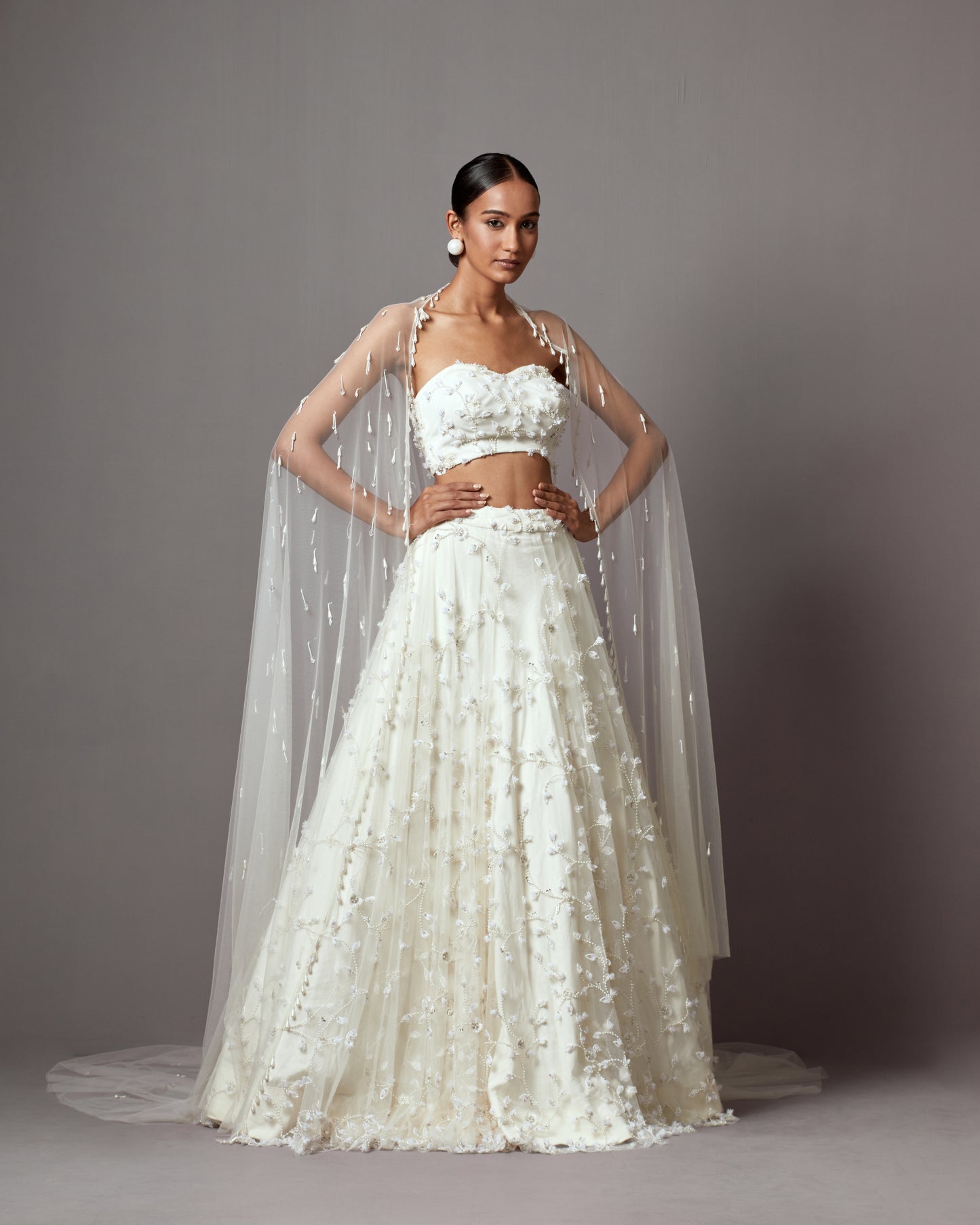 Aishwarya Avlani in Our Ivory Bellflower Lehenga Set