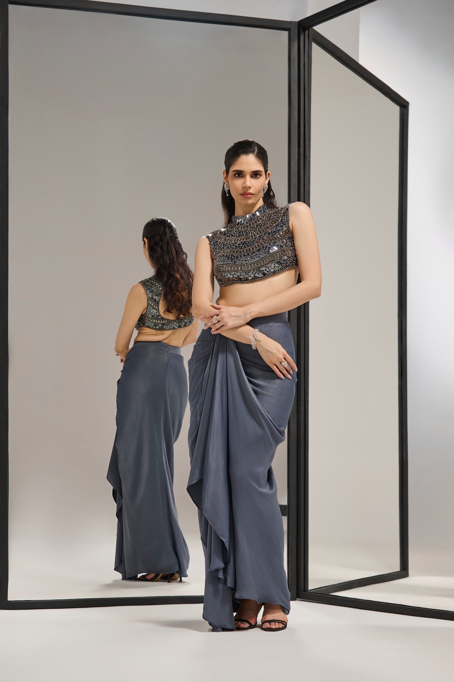 Draped skirt + blouse