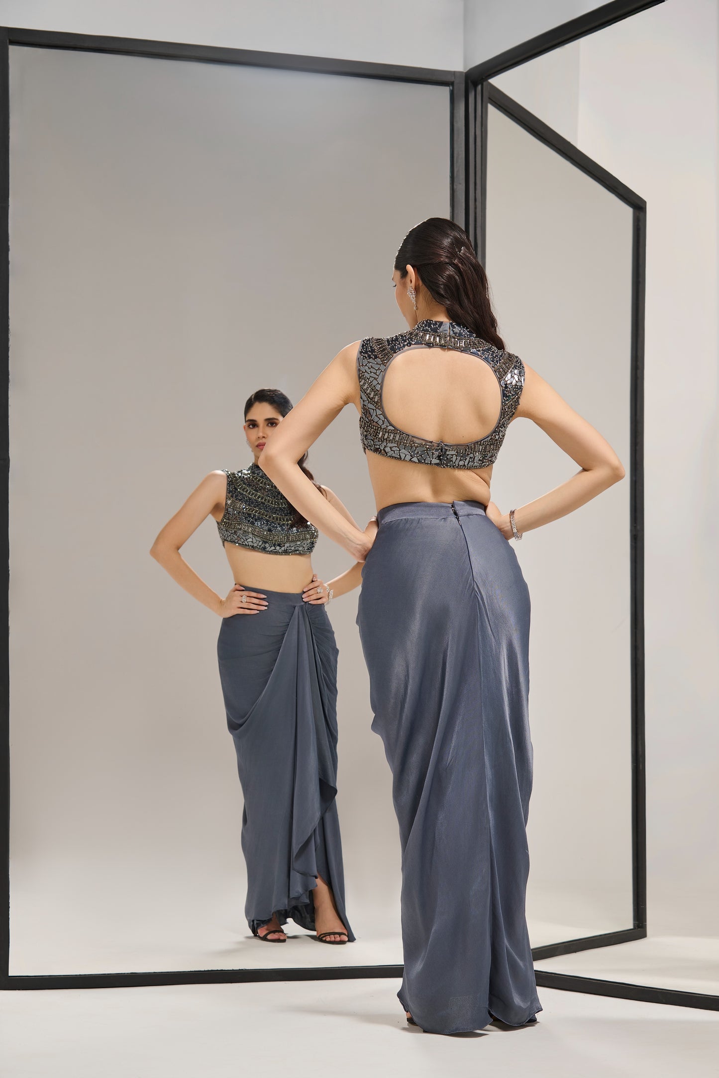 Draped skirt + blouse