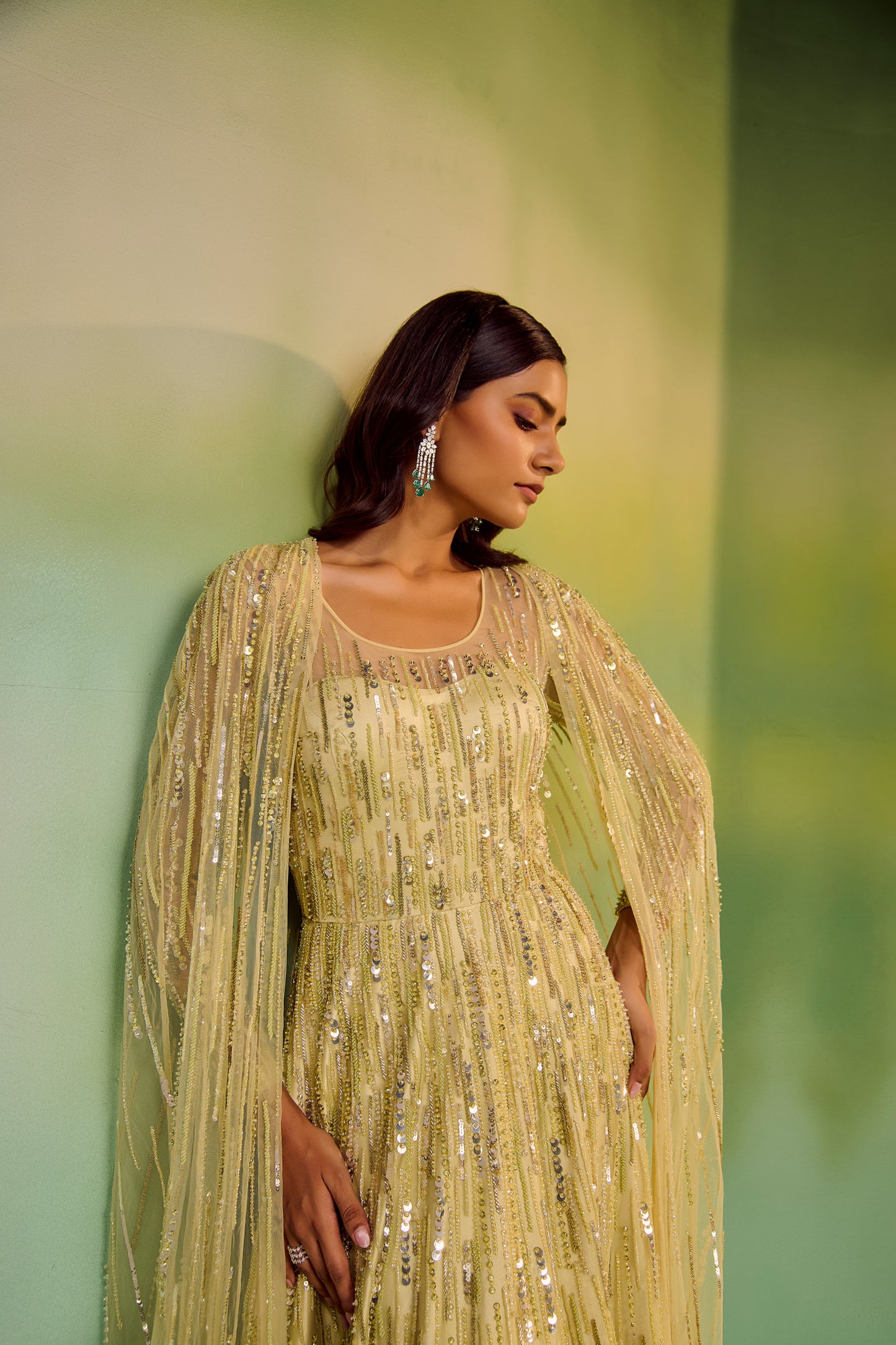 Green gown + cape