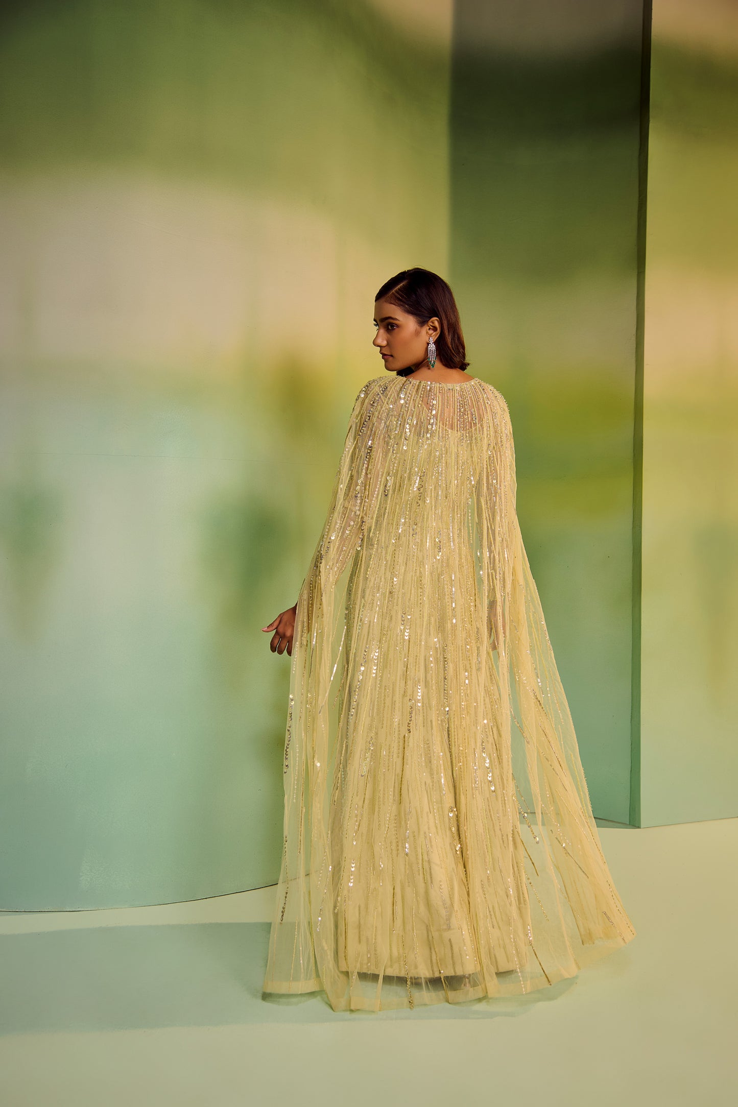 Green gown + cape