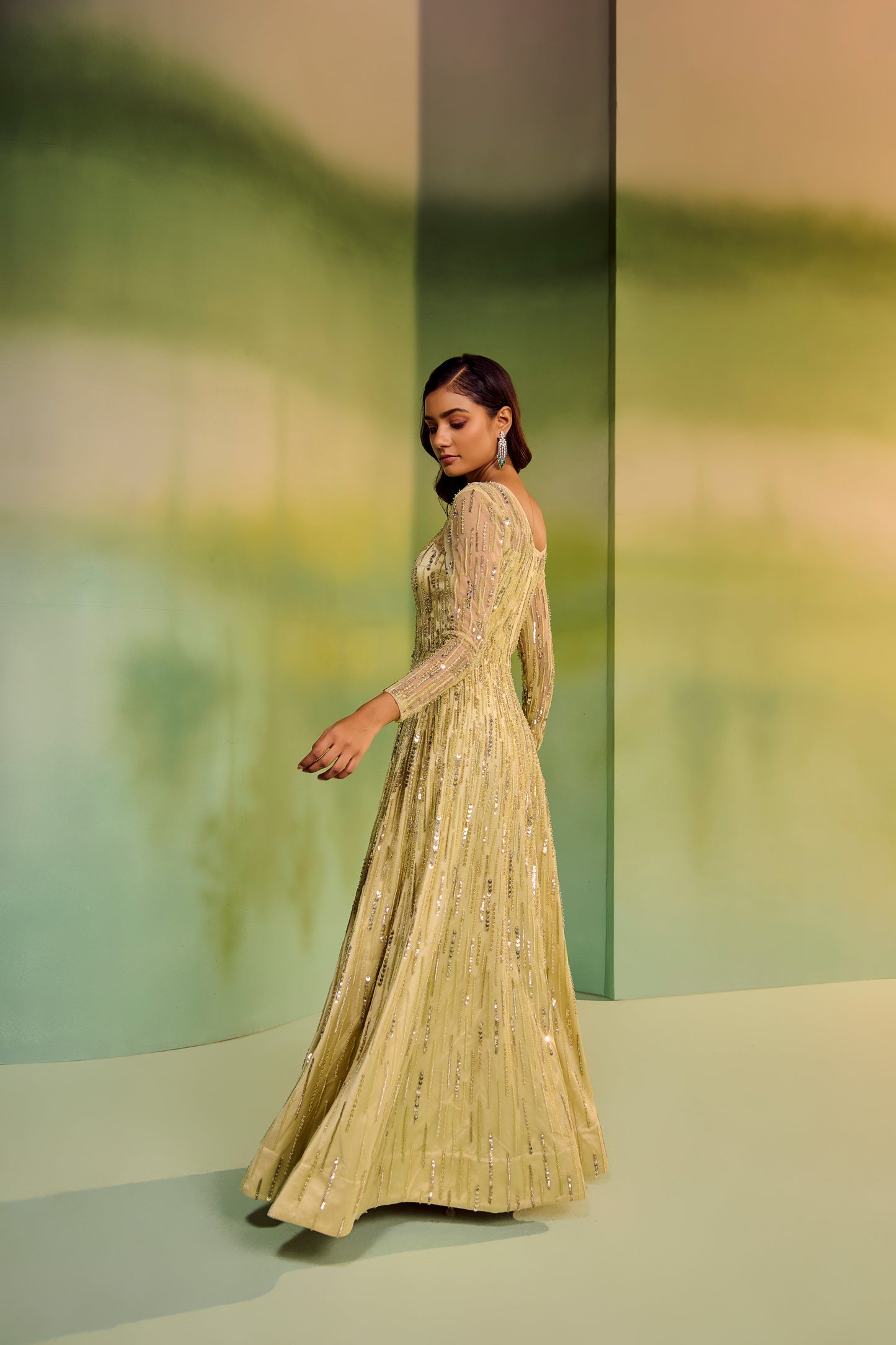 Green gown + cape