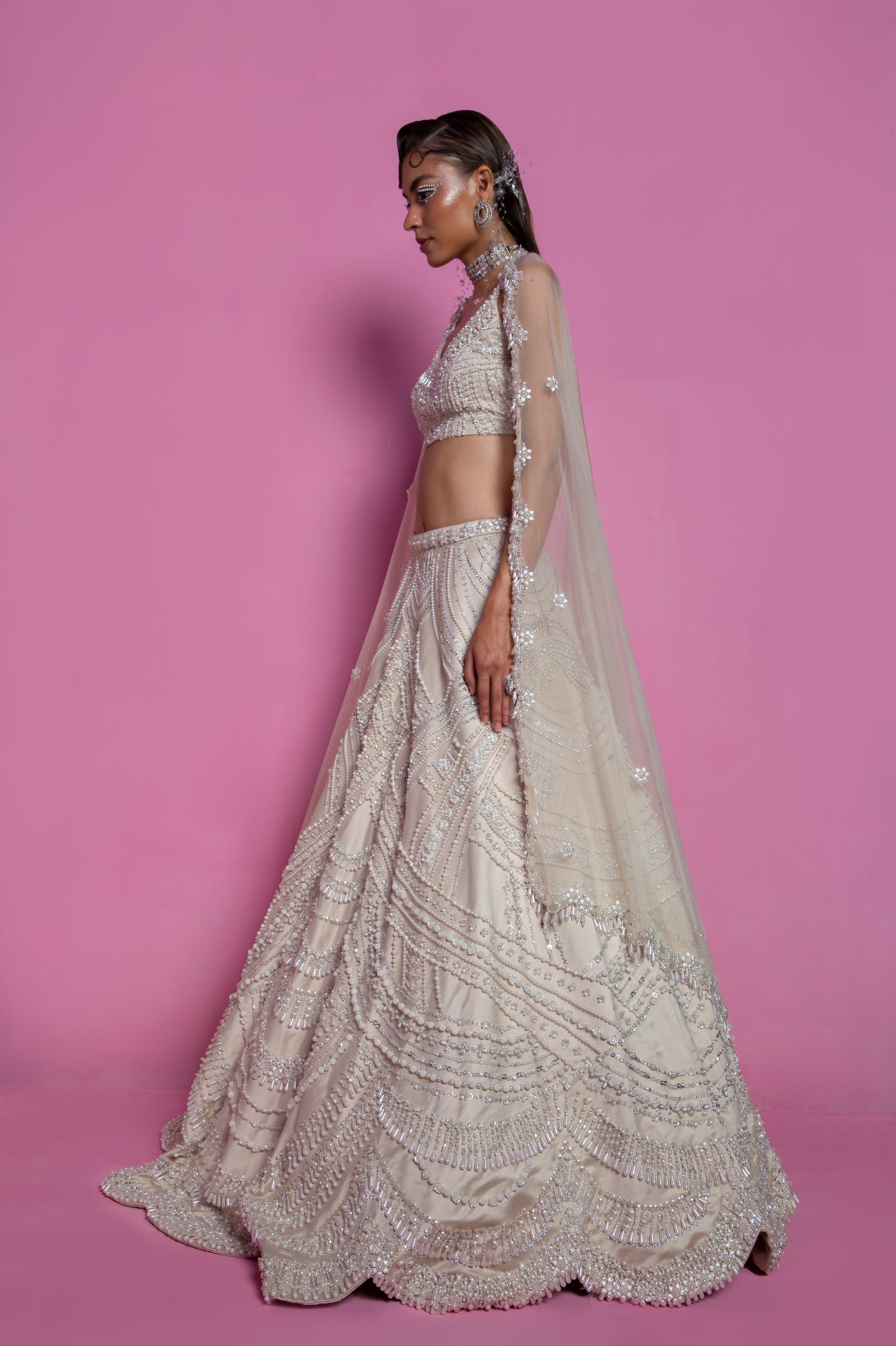 Queen of Pearl Lehenga Set