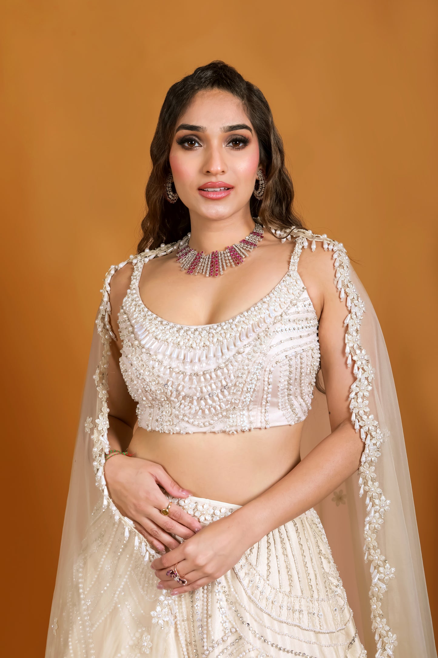 Champagne Queen of Pearl Lehenga Set