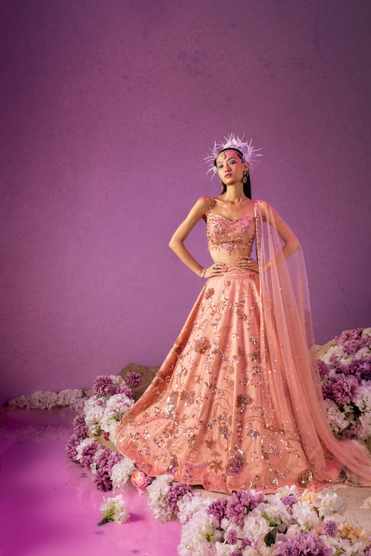Coral Époque Lehenga Set