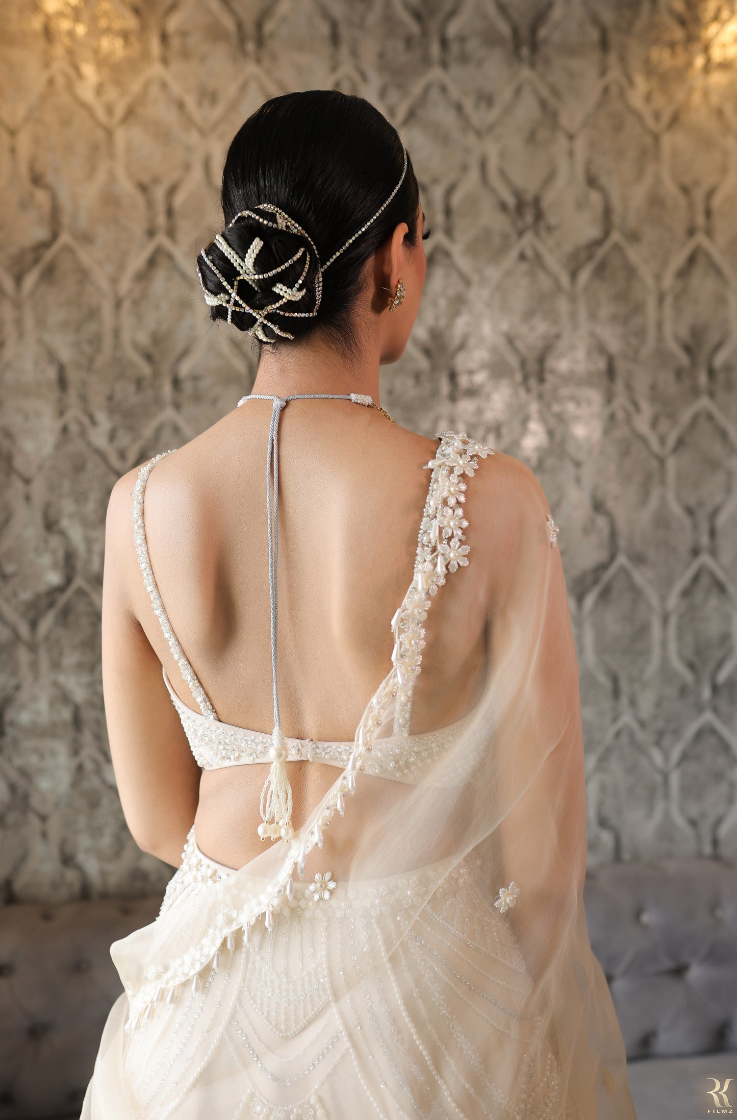 Champagne Queen of Pearl Lehenga Set