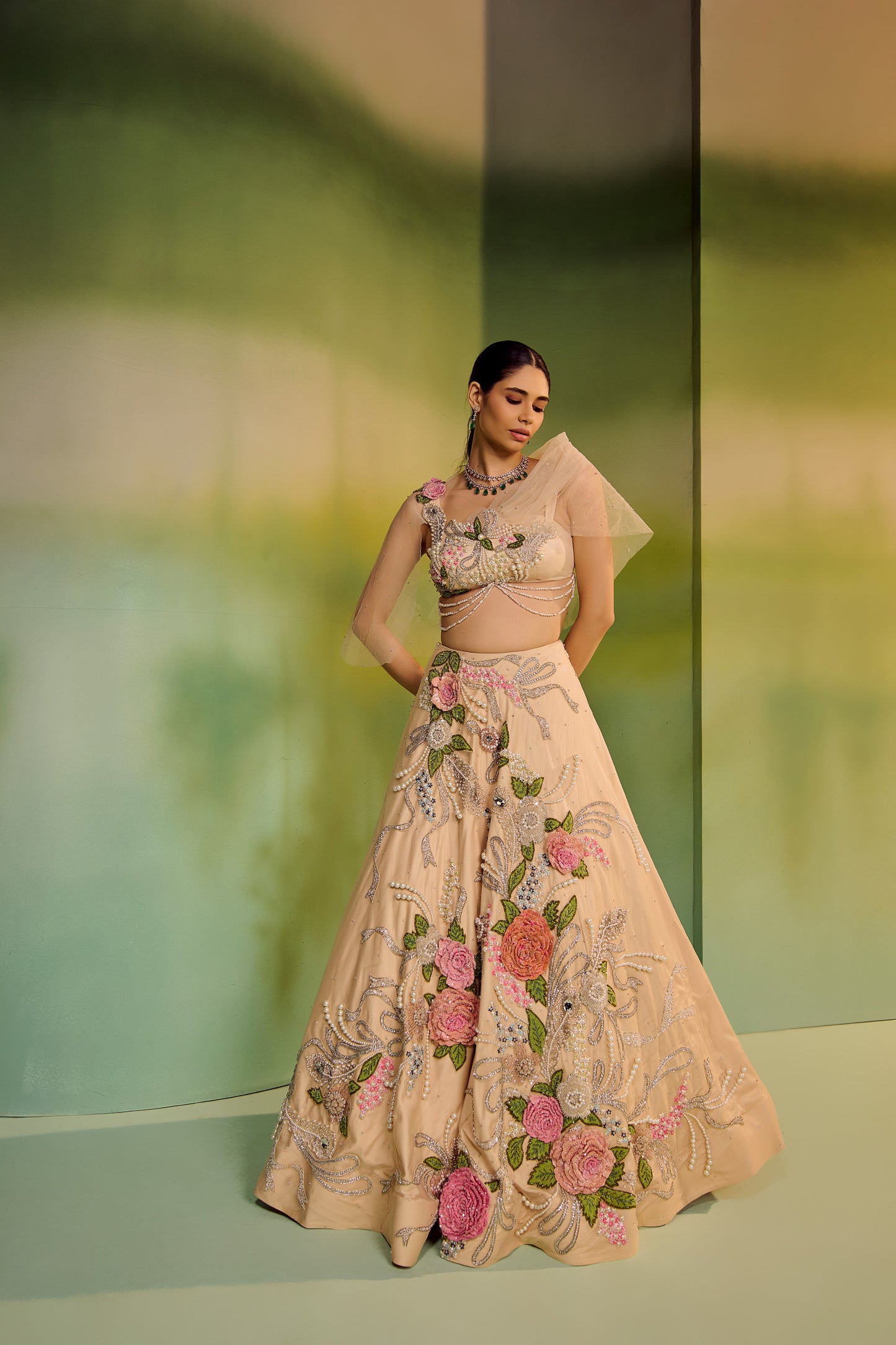 Rose lehenga