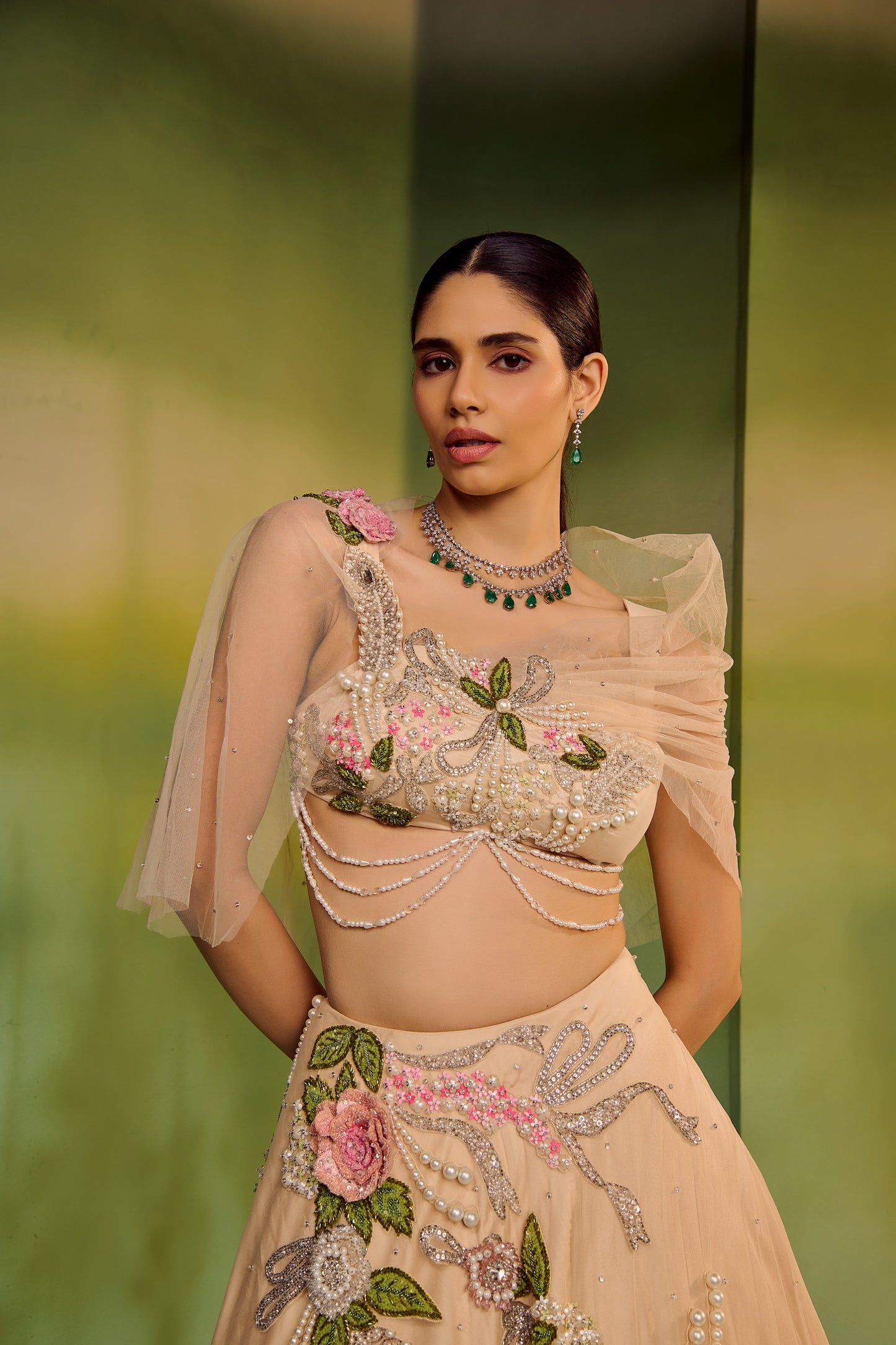 Rose lehenga
