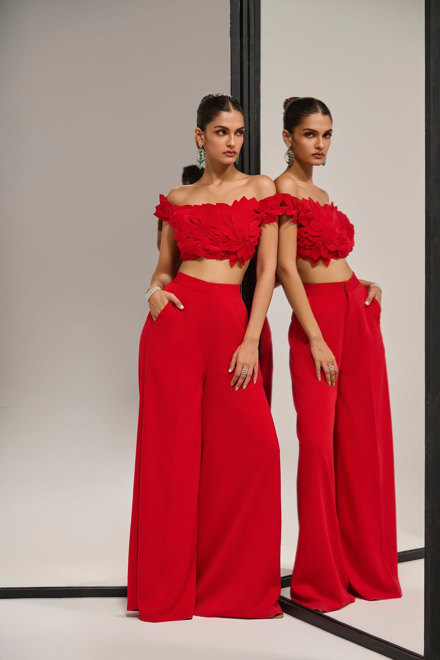 Red leaf co-ord set