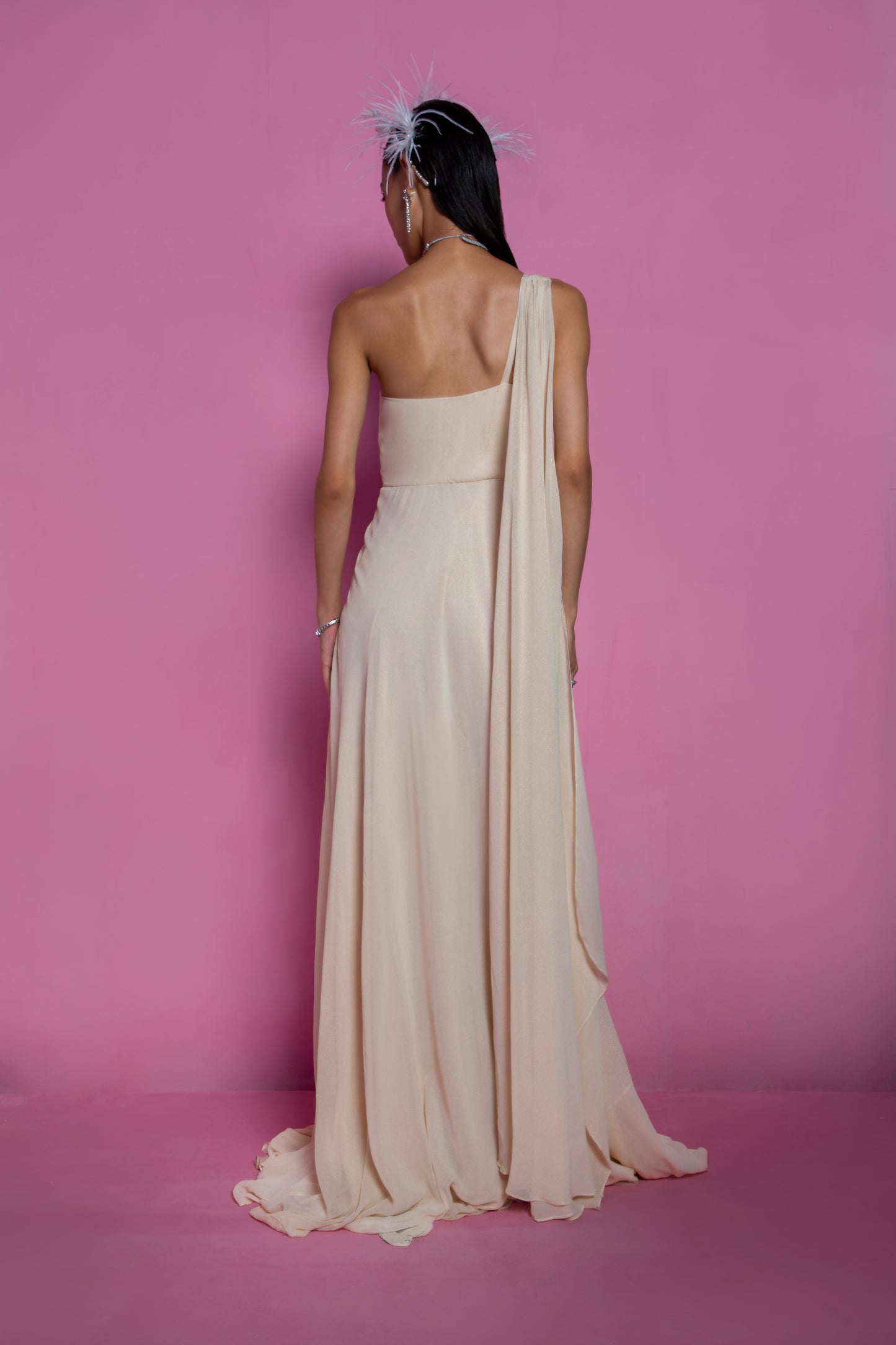 Off-White Lumière Saree Gown