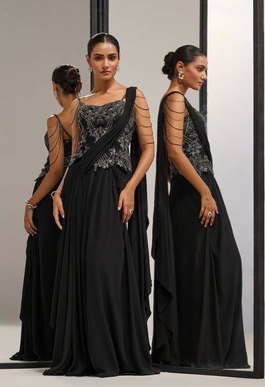 Black Corset saree