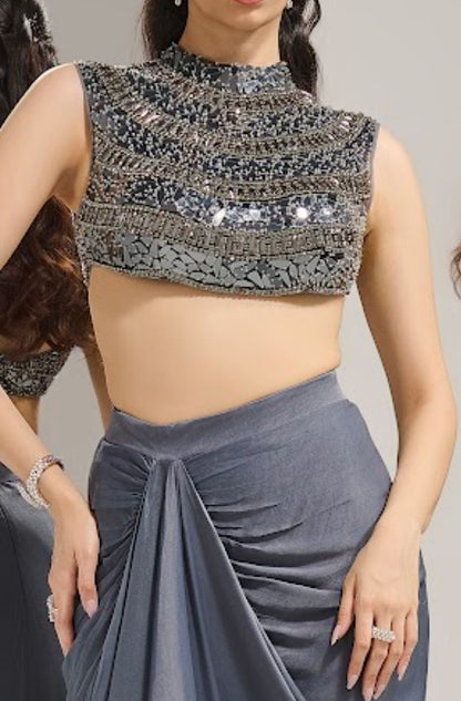 Draped skirt + blouse