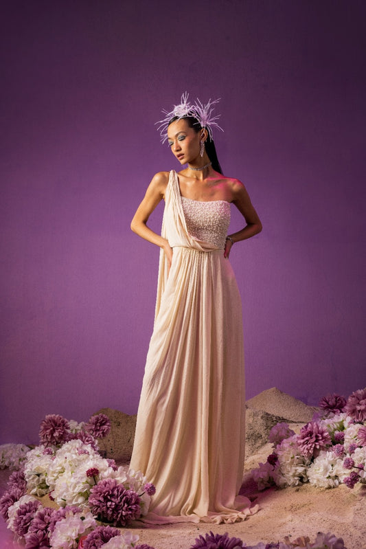 Off-White Lumière Saree Gown